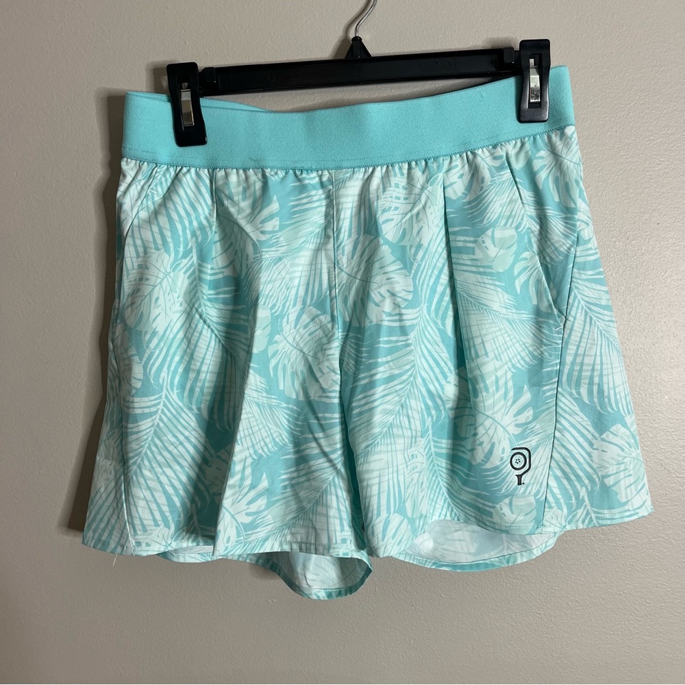Baddle Pickleball Size Medium 5" Performance Palm Shorts Blue AG13